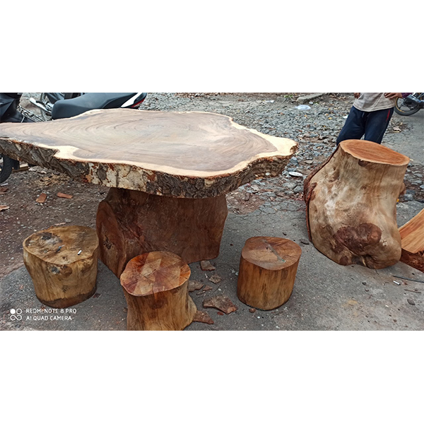 Bộ bàn ghế gốc cây nguyên khối 04A