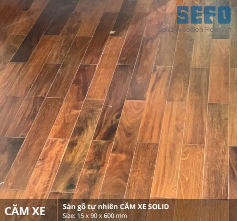 Sàn gỗ Căm xe tự nhiên 450mm x 90mm x 15mm
